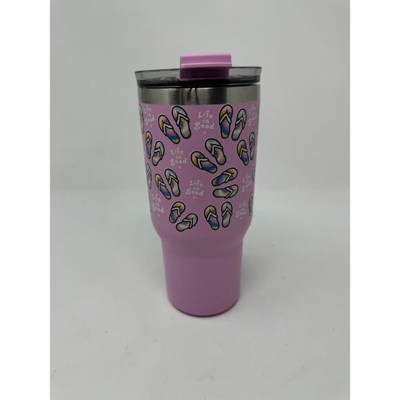 Life Is Good Flip Flop Hot/Cold 25oz Commuter Travel Mug Stainless Steel - Picture 4 of 6